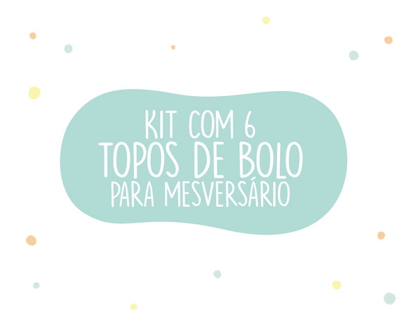Kit com 6 Unidades Topo de Bolo Mesversário