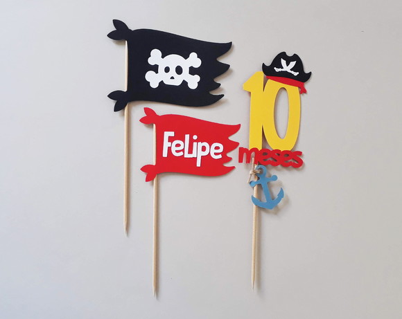 Kit Topo de Bolo Pirata - Imagem 2