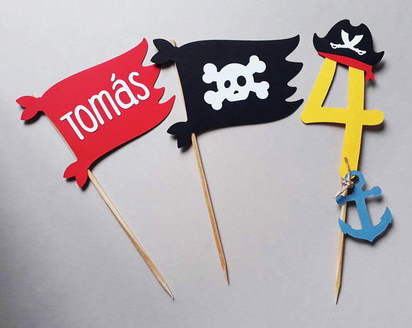 Kit Topo de Bolo Pirata - Imagem 3