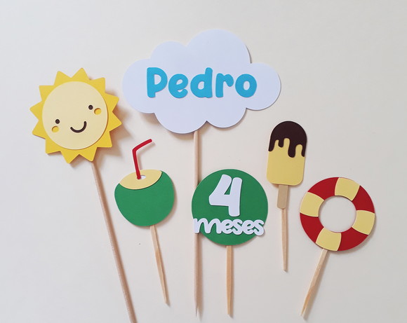 Kit Topo de Bolo Verão Menino