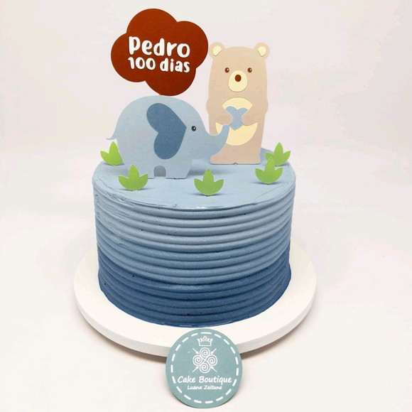 Topo de Bolo Elefantinho e Ursinho - Imagem 3