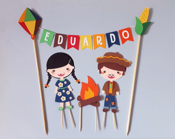 Topo de Bolo Festa Junina Personalizado