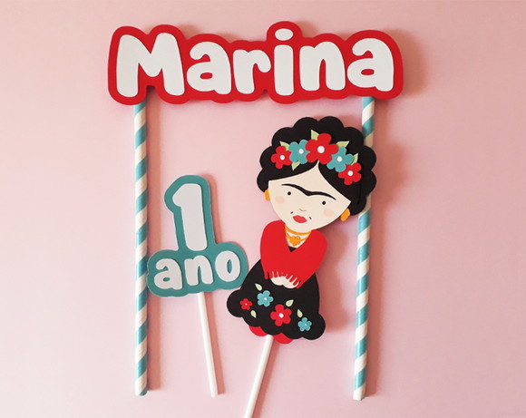 Topo de Bolo Frida Kahlo - Imagem 2