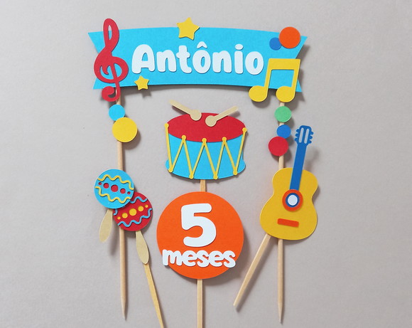 Topo de Bolo Instrumentos Musicais - Imagem 2