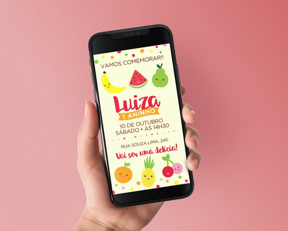 Convite Digital Frutinhas com Rostinhos