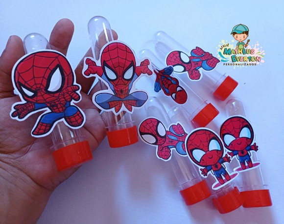 10 Tubetes Personalizados Homem Aranha (fzms Tds os Temas)