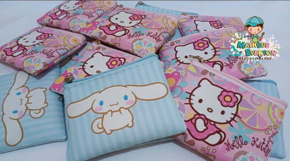 100 Porta Moedas Hello Kitty Tamanho: 10x12cm - Imagem 3