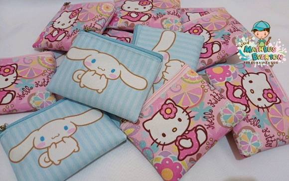 100 Porta Moedas Hello Kitty Tamanho: 10x12cm - Imagem 5