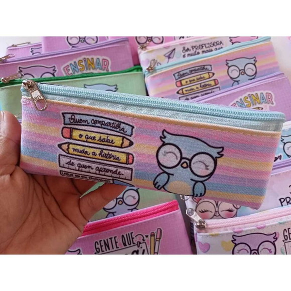 20 Estojos Slim Personalizado Dia dos Professoretamanho 19x7