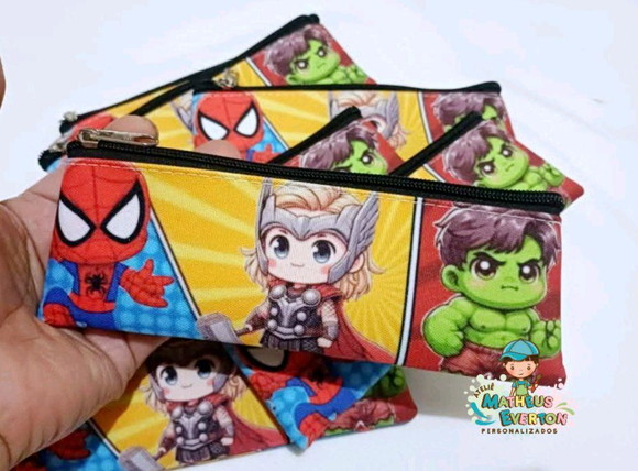 25 Estojos Slim Personalizado Heróis Cute Tam: 19x7 - Imagem 2