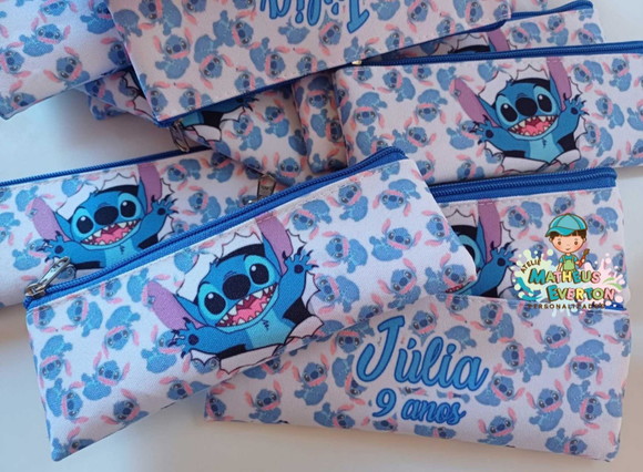 25 Estojos Slim Personalizado Stitch Tam: 19x7 - Imagem 2