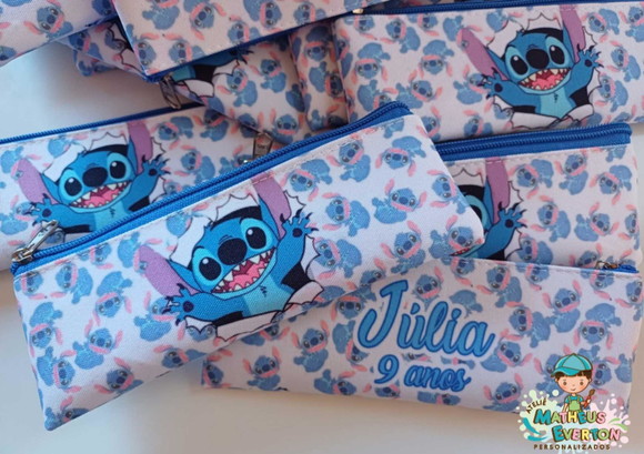 25 Estojos Slim Personalizado Stitch Tam: 19x7 - Imagem 4