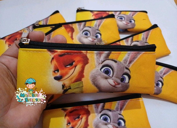 25 Estojos Slim Personalizado Zootopia Tam: 19x7 - Imagem 2