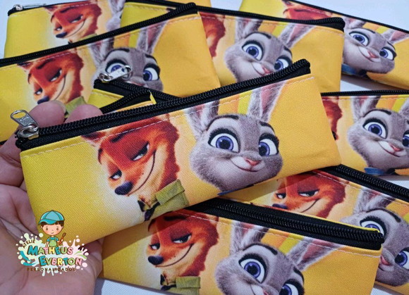 25 Estojos Slim Personalizado Zootopia Tam: 19x7 - Imagem 5