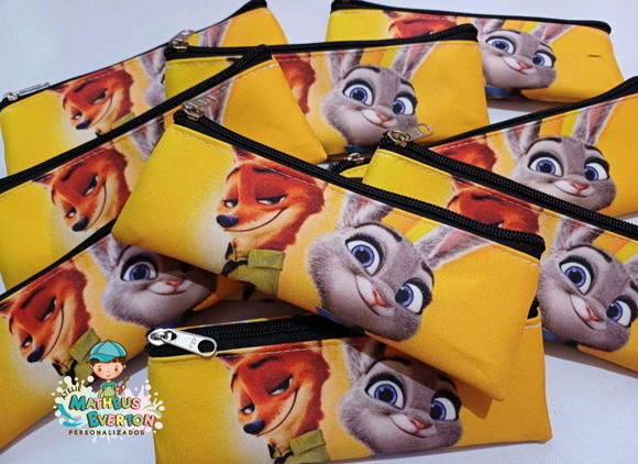 25 Estojos Slim Personalizado Zootopia Tam: 19x7 - Imagem 3