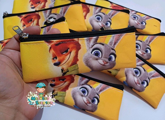 25 Estojos Slim Personalizado Zootopia Tam: 19x7 - Imagem 5
