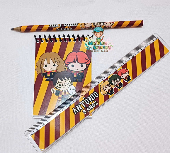 25 Kit Bloquinho, Lapis e Régua Harry Potter - Imagem 4