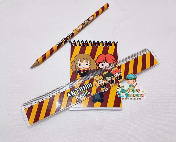 25 Kit Bloquinho, Lapis e Régua Harry Potter - Imagem 2
