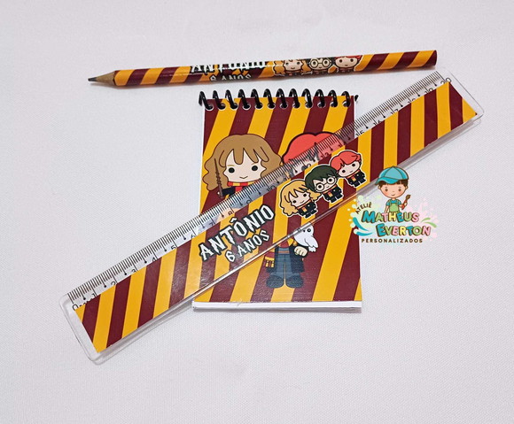 25 Kit Bloquinho, Lapis e Régua Harry Potter - Imagem 4