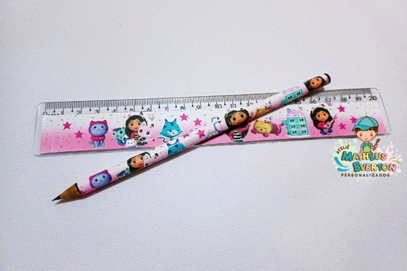 25 Kits Lápis e Régua Personalizado a Casa Mágica da Gabi - Imagem 2