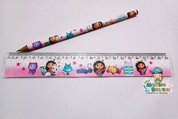 25 Kits Lápis e Régua Personalizado a Casa Mágica da Gabi - Imagem 3