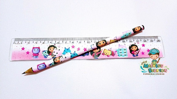 25 Kits Lápis e Régua Personalizado a Casa Mágica da Gabi - Imagem 4