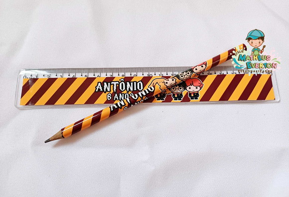 25 Kits Lápis e Régua Personalizado Harry Potter - Imagem 2