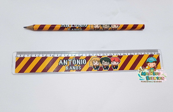 25 Kits Lápis e Régua Personalizado Harry Potter - Imagem 2