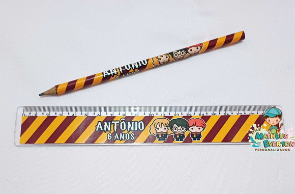 25 Kits Lápis e Régua Personalizado Harry Potter - Imagem 3
