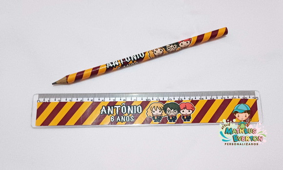 25 Kits Lápis e Régua Personalizado Harry Potter - Imagem 4