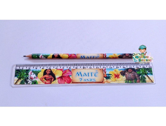 25 Kits Lápis e Régua Personalizado Moana - Imagem 3