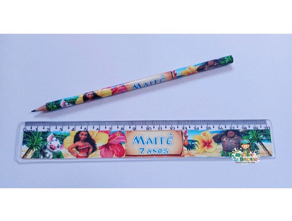 25 Kits Lápis e Régua Personalizado Moana - Imagem 2
