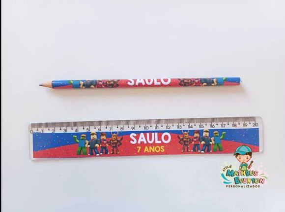 25 Lápis + 25 Réguas Personalizado Roblox - Imagem 3