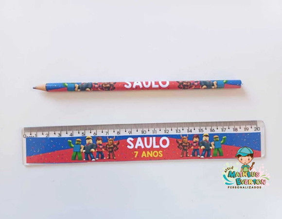 25 Lápis + 25 Réguas Personalizado Roblox - Imagem 2