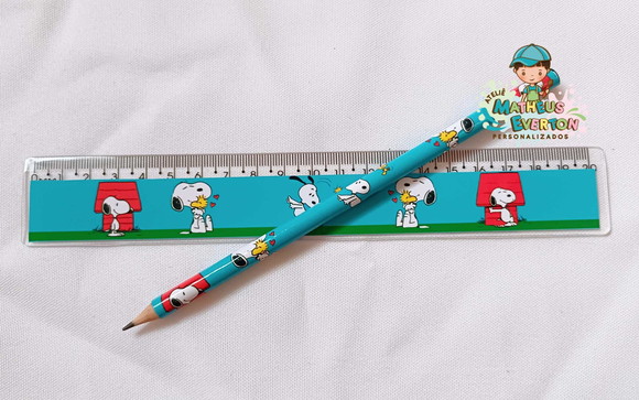 25 Lápis + 25 Réguas Personalizado Snoopy - Imagem 4