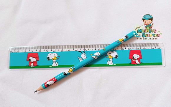 25 Lápis + 25 Réguas Personalizado Snoopy - Imagem 3
