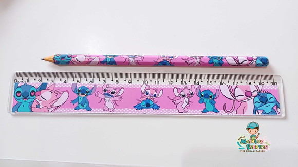 25 Lápis + 25 Réguas Personalizado Stitch - Imagem 3