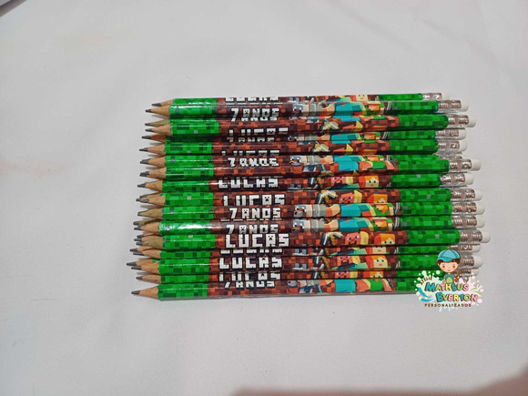 25 Lapis com Borracha na Ponta Tema Minecraft - Imagem 4