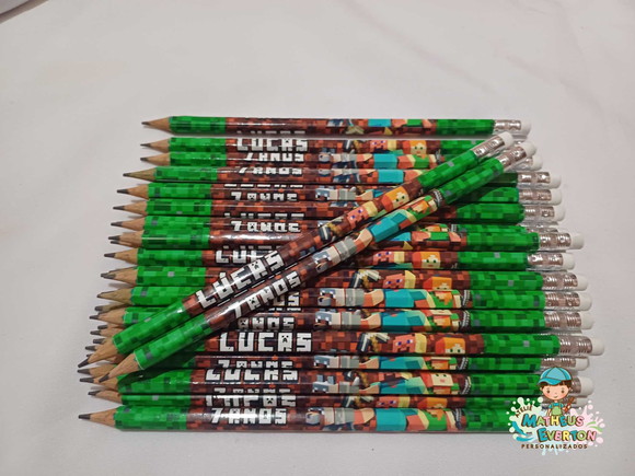25 Lapis com Borracha na Ponta Tema Minecraft - Imagem 5