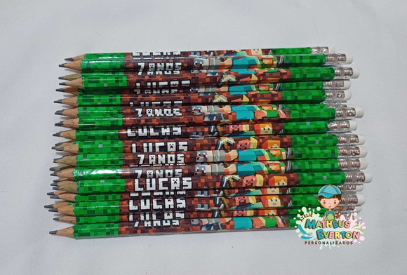 25 Lapis com Borracha na Ponta Tema Minecraft