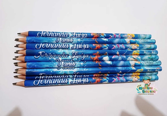 25 Lapis Personalizado Cinderela - Imagem 3