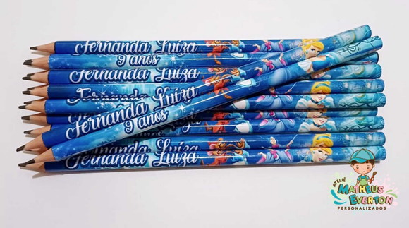 25 Lapis Personalizado Cinderela