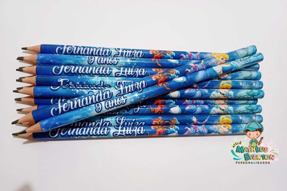 25 Lapis Personalizado Cinderela - Imagem 4