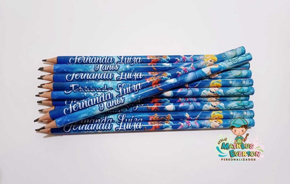 25 Lapis Personalizado Cinderela - Imagem 2