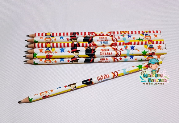 25 Lapis Personalizado Circo (fazemos Todos os Temas) - Imagem 3
