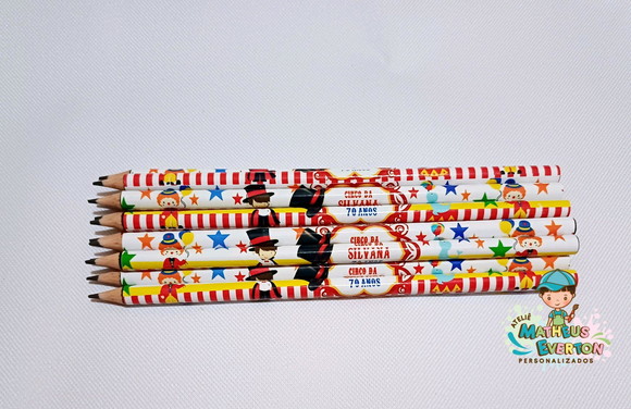 25 Lapis Personalizado Circo (fazemos Todos os Temas) - Imagem 2