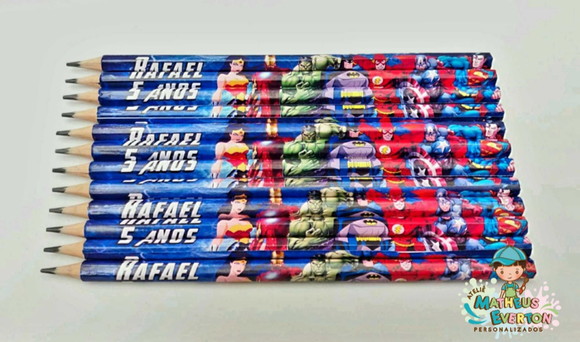 25 Lapis Personalizado Heróis