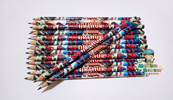 25 Lapis Personalizado Homem Aranha - Imagem 4