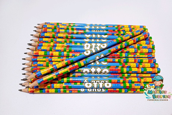 25 Lapis Personalizado Lego - Imagem 4