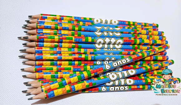 25 Lapis Personalizado Lego - Imagem 2